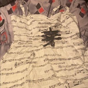 Ivory black music note dress